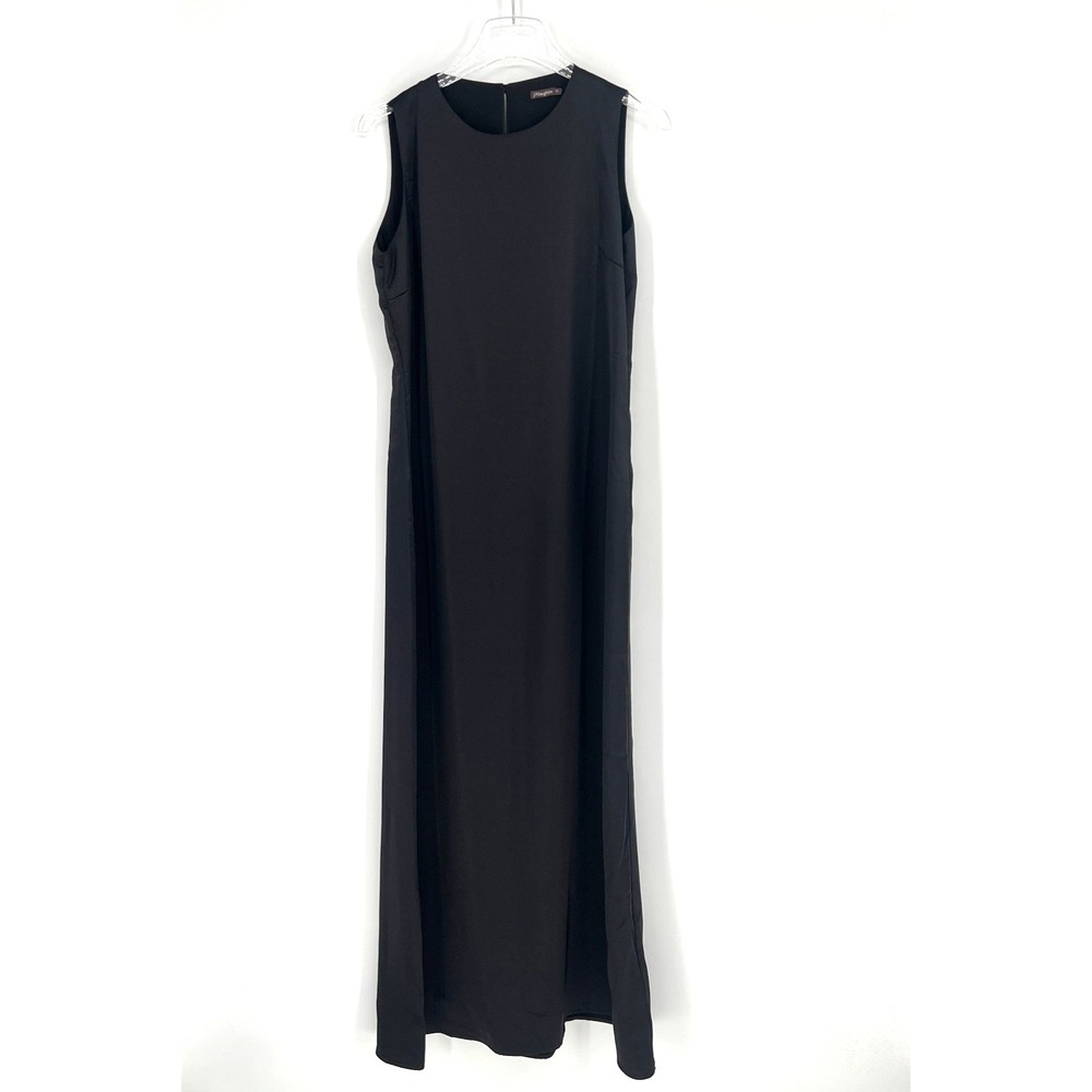 J Mclaughlin Dress Womens 10 Black Maxi Satin Black Tie Formal Wedding